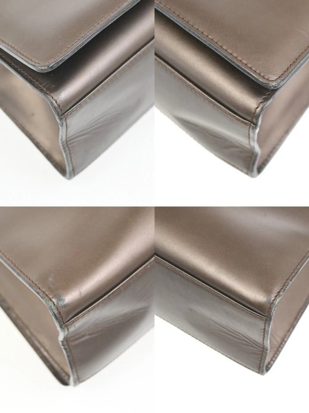 GUCCI Logo Shoulder Hand Bag Leather 001 2058 Brown GHW Italy 62YH897 - Picture 7 of 16